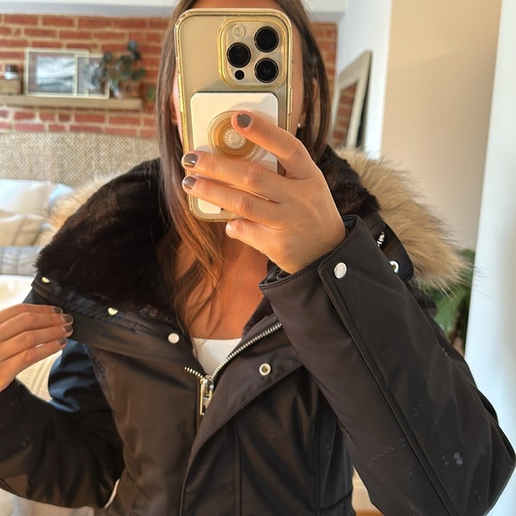 ZARA WATER AND WIND PROTECTION PARKA XS BLACK FUR WINTER COAT JACKET 1255/777 - Picture 17 of 17